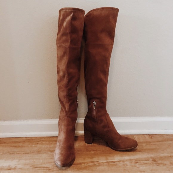 MARC FISHER Rustic Suede High Knee Boots - Picture 1 of 8